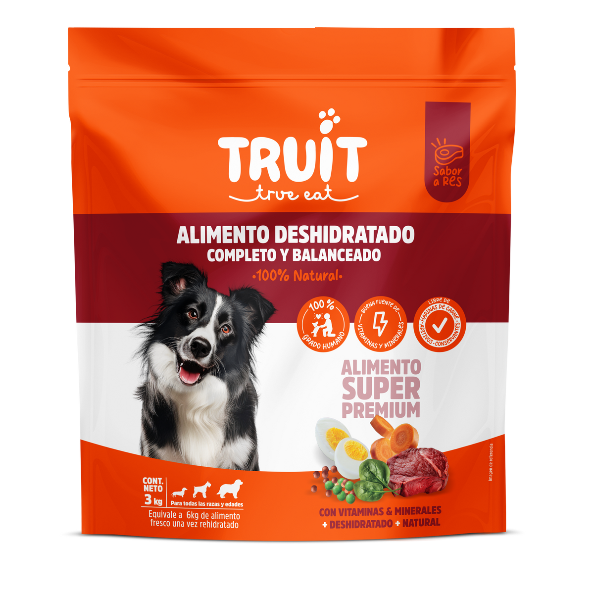 Alimento Natural Deshidratado Truit Res 3kg